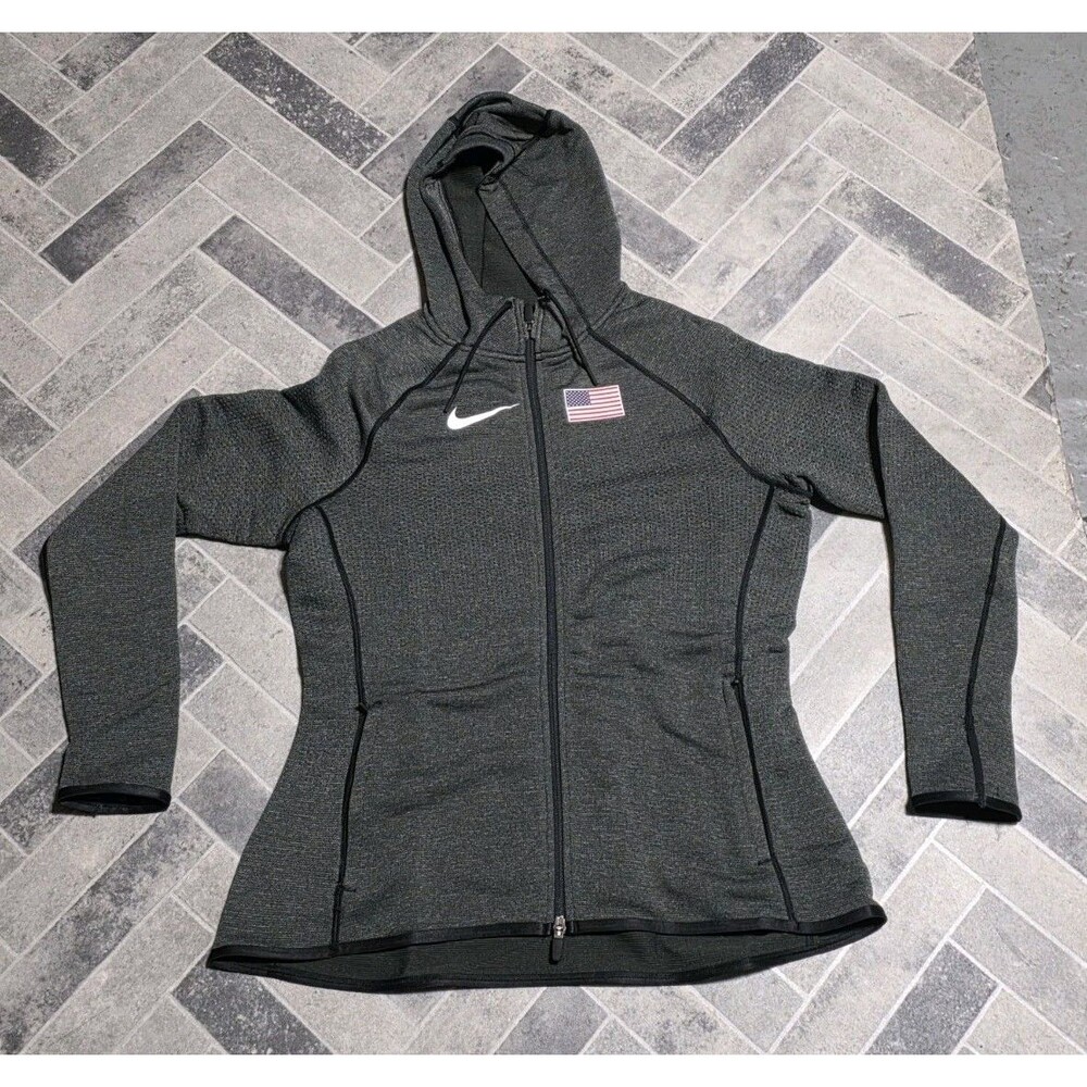 New Nike Team PRO ELITE USA Track Jacket Dark Gray Women’s Size L CT4042-001